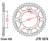 Yamaha XVS250 JTR1874.56  JT 56T Rear Sprocket