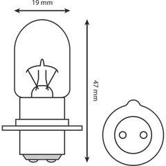 Two HL364 6v Headlight Globes