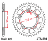 JTA894.50   50T Aluminium Rear Sprocket