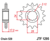 JTF1295.15 Honda CBR600 15T Front Sprocket