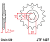 JTF1407.10  KSF80, LT80 Front sprocket