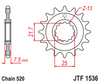 JTF1536.14  Kawasaki 14 Teeth Front Sprocket