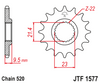 JTF1577.15 Yamaha JT 15T Front Sprocket