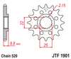JTF1901.11 KTM 350 Front Sprocket