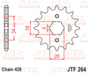JTF264.16; Gilera, Honda, Kymco, Yamaha; 16 Teeth Front sprocket
