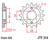 JTF314.16 Honda JT 16T Front Sprocket