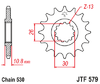 JTF579.15, Yamaha RD500, RZV500, RZ500  15T Front Sprocket