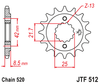 JTF512.17 Kawasaki  ER500, ER5, KLE500  17T Front Sprocket