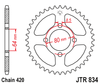 JTR834.37 Yamaha; 37T  JT Rear Sprocket